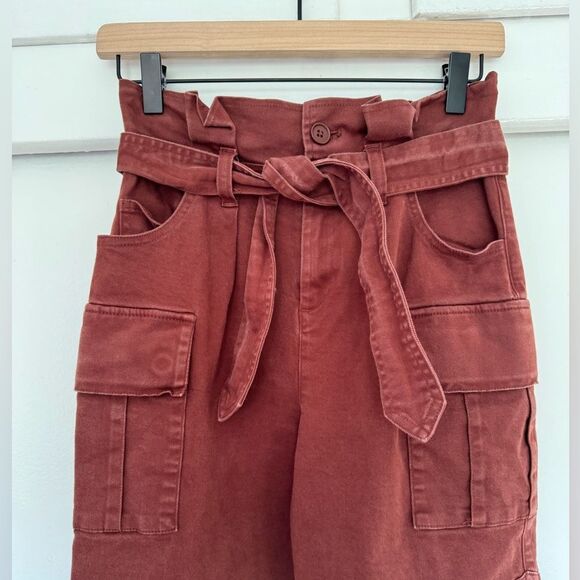Marissa Webb Brown Cargo Pants with Tie Waist Size 0 - Picture 3 of 4